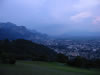 Dornbirn: uitzicht vanaf Gasthof Dreilanderblick (36kb)