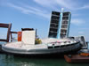 Bregenz: opbouw van de Bregenzer Festspiele (70kb)